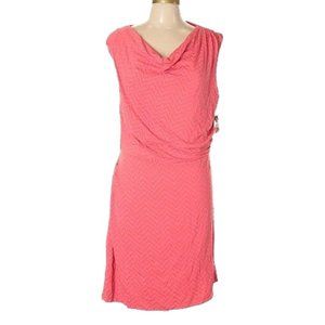 Pink Casual Sheath Dress w/ Herringbone Pattern